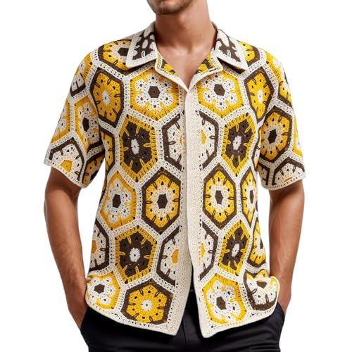 Chemise hommes portable au quotidien et idéale pour une fete estivale look funky imprimé