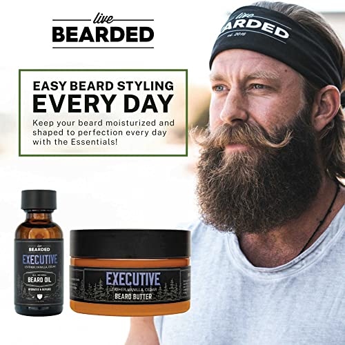 Live Bearded Beard Oil And Beard Butter Grooming Kit - 1880 - All-Natural Ingredients With Shea Butter, Argan Oil, Jojoba Oil And More - Beard Growth Support - Made In The Usa #TOP2