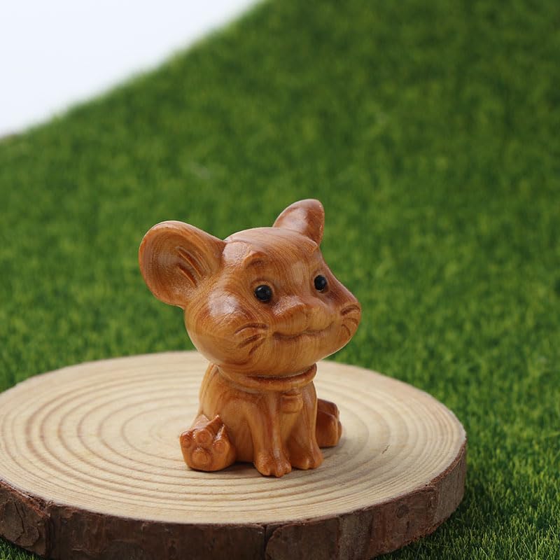 2Pcs Adorable Wooden Cat Figurine Ornaments and Sitting Cat Cute Cat Wood Carving Desktop Small Ornaments Tea Pet Accessory - Image 7