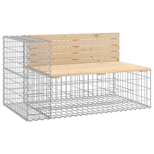 Festnight Gabionenban Gartenbank Gabionen Bank Sitzbank Parkbank Gabione Steinkorb Gabionen-Gartenbank mit Lehne - Garten-Bank mit Sitzfläche aus Kiefer-Holz - 122x71x65,5 cm Festnight Gabionenban Gartenbank Gabionen Bank Sitzbank Parkbank Gabione Steinkorb Gabionen-Gartenbank mit Lehne - Garten-Bank mit Sitzfläche aus Kiefer-Holz - 122x71x65,5 cm