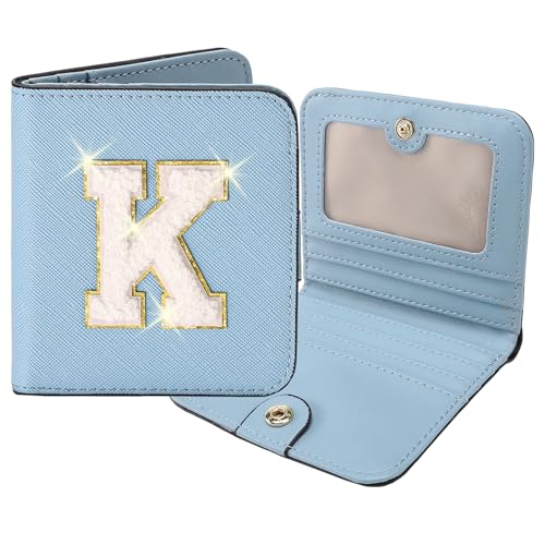 Image of RNIEGA Initial Wallet Women Small Teen Girl Gifts Trendy Stuff Girls Wallets Personalized Christmas Birthday Gift for Women Friends Daughter Granddaughter 6 7 8 9 10 11 12 13 Year Old Blue K