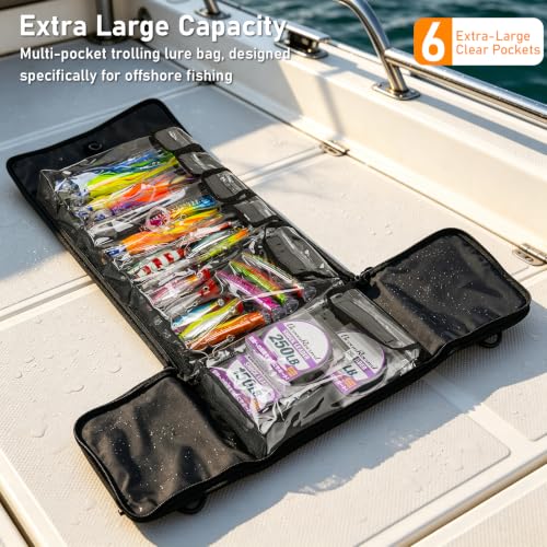 THKFISH Bolsa grande para carnada, bolsa enrollable para señuelos de pesca de trolling de gran tamaño para agua salada miniatura 2