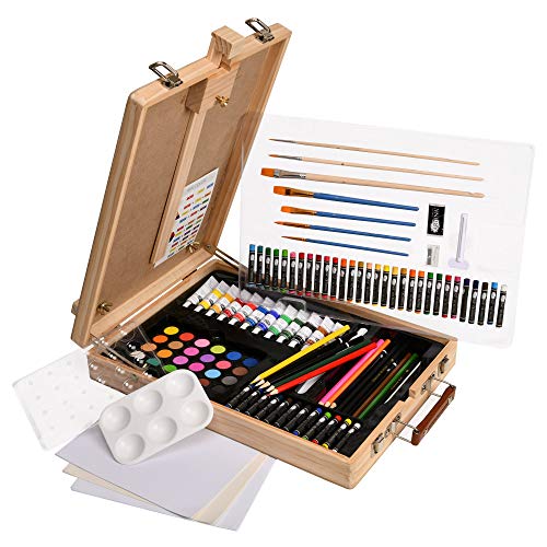 Artina 188tlg Malset Vincent mit Kofferstaffelei - XXL Malkoffer Set mit Acrylfarben, Ölkreide, Aquarelle, Pinselset UVM… – Bild 5