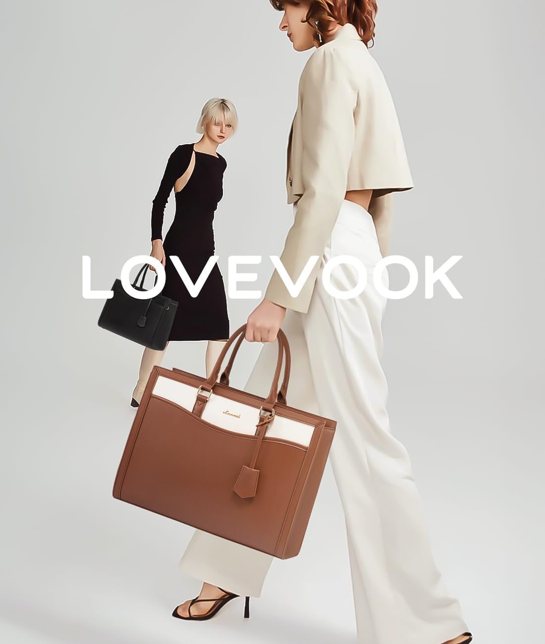 LOVEVOOK Laptop Tote Bag for Women, Office Work Bag Briefcase fit for Laptop, Large Capacity Teacher Bag Handbag