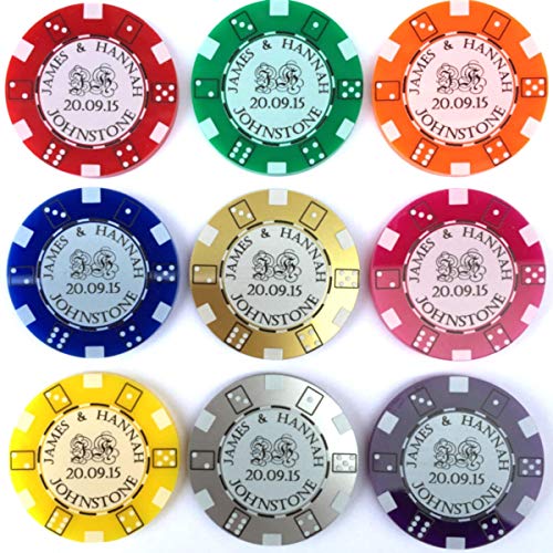 Personalised Wedding Poker Chips Favours Casino Las Vegas Theme Tokens