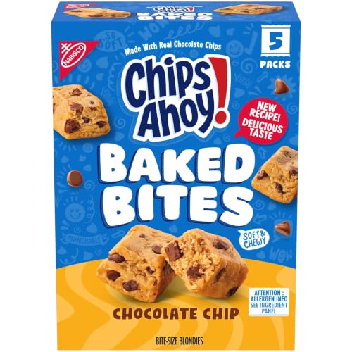 CHIPS AHOY! Baked Bites Chocolate Chip Cookie Flavor Blondies, 5 Packs