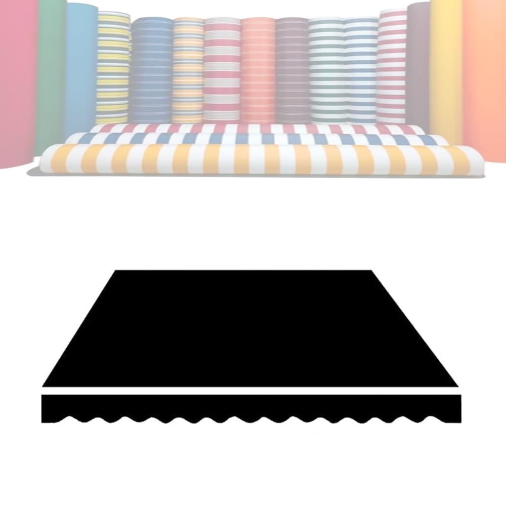 ksxnkhk Replacement fabric for awnings 2m 2.5m 3.0m 3.5m 4.0m 4.5m 5m 6m Replacement canvas Sunshade (Black, 6x3.5m/20x12ft)