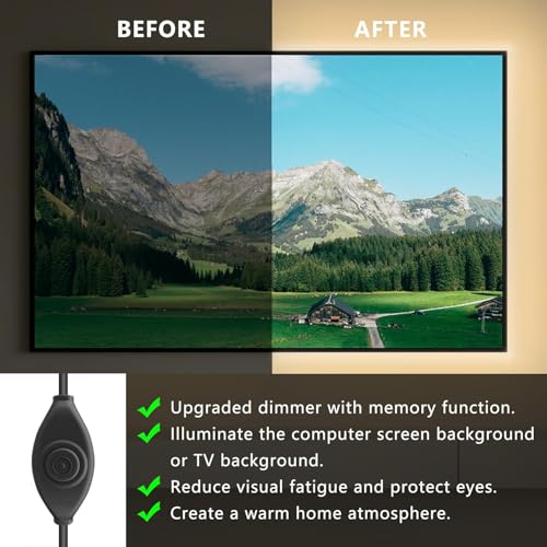 Image of USB Type-C Powered 1M /3.28Ft 5V COB LED Strip Light with Dimmer of Memory Function,Warm White 2700K,640LEDs,Flexible Tape Light for TV Monitor Backlight,Mirror,Cabinet,Wardrobe,Cupboard DIY Lighting