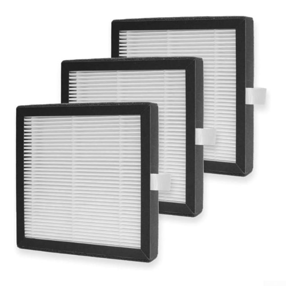 Zestaw 3 filtrów zamiennych do oczyszczacza powietrza Q7, 2 w 1, H13, filtr HEPA, 3-stopniowa filtracja przeciw kurzowi, do domu, biura, kolor biały