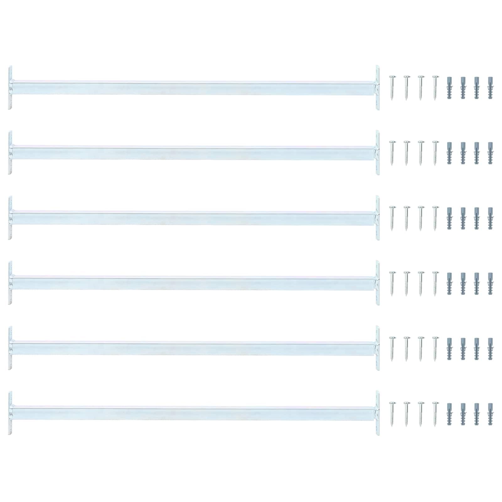6 vigas de seguridad ajustables de acero plateado para ventana de 710 a 1200 mm, para ventanas de madera, plástico, aluminio, ideal para protección contra robos y protección térmica