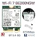 WiFi 7 Card BE200 M.2 Key E Tri-Band 6GHz/5GHz/2.4GHz Up to 5.8Gbps BT 5.4 Compatible with WiFi 7/6E/6/5 Routers for Windows 10/11 (Not Supported on AMD Motherboards)
