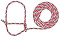 Weaver Livestock Braided Poly Rope Cattle Halter, Adjustable Style Cow Calf Halter, Livestock Handling Equipment for Showing, Hot Pink/Coral/Mint