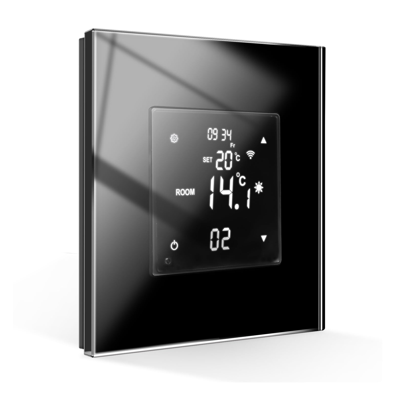 WiFi inteligentny termostat pokojowy regulator temperatury wody/elektryczne ogrzewanie podłogowe kocioł gazowy wilgotność Tuya praca z Alexa OszczęDza Energię I Koszty Ogrzewania(Grey thermostat)
