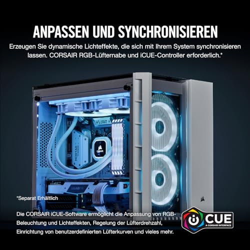 Corsair LL120 RGB LED PWM PC-Gehäuselüfter (120mm Dual Licht Loop RGB LED, Einzelverpackung) weiß – Ansicht 5