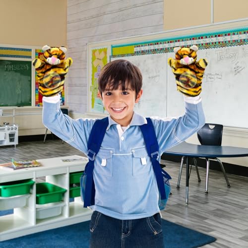 Image of Tiger Hand Puppet | Animal Hand Puppets Toys | Puppetz Animals | Interactive Puppets Plush Toy | Storytelling Role Play Teaching for Kids