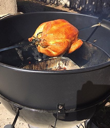 onlyfire Fleischnadeln | BBQ Fleischnadel mit Durchmesser 12mm mit Feststellschraube, Fleischklammer doppelt | Fleischklammern für Drehspieß, Hähnchen, Schaschlik und vieles mehr (2 Stück)