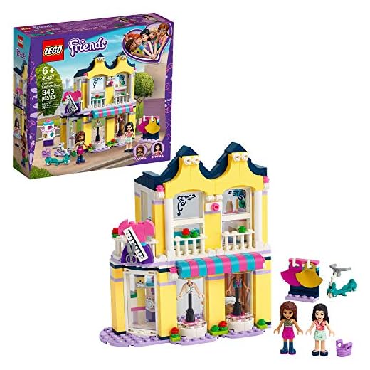 LEGO Friends Emma’s Fashion Shop 41427, Includes Friends Emma and Andrea Buildable Mini-Doll Figures and a Range of Fashion Accessories to Inspire Hours of Creative Fun, New 2020 (343 Pieces)