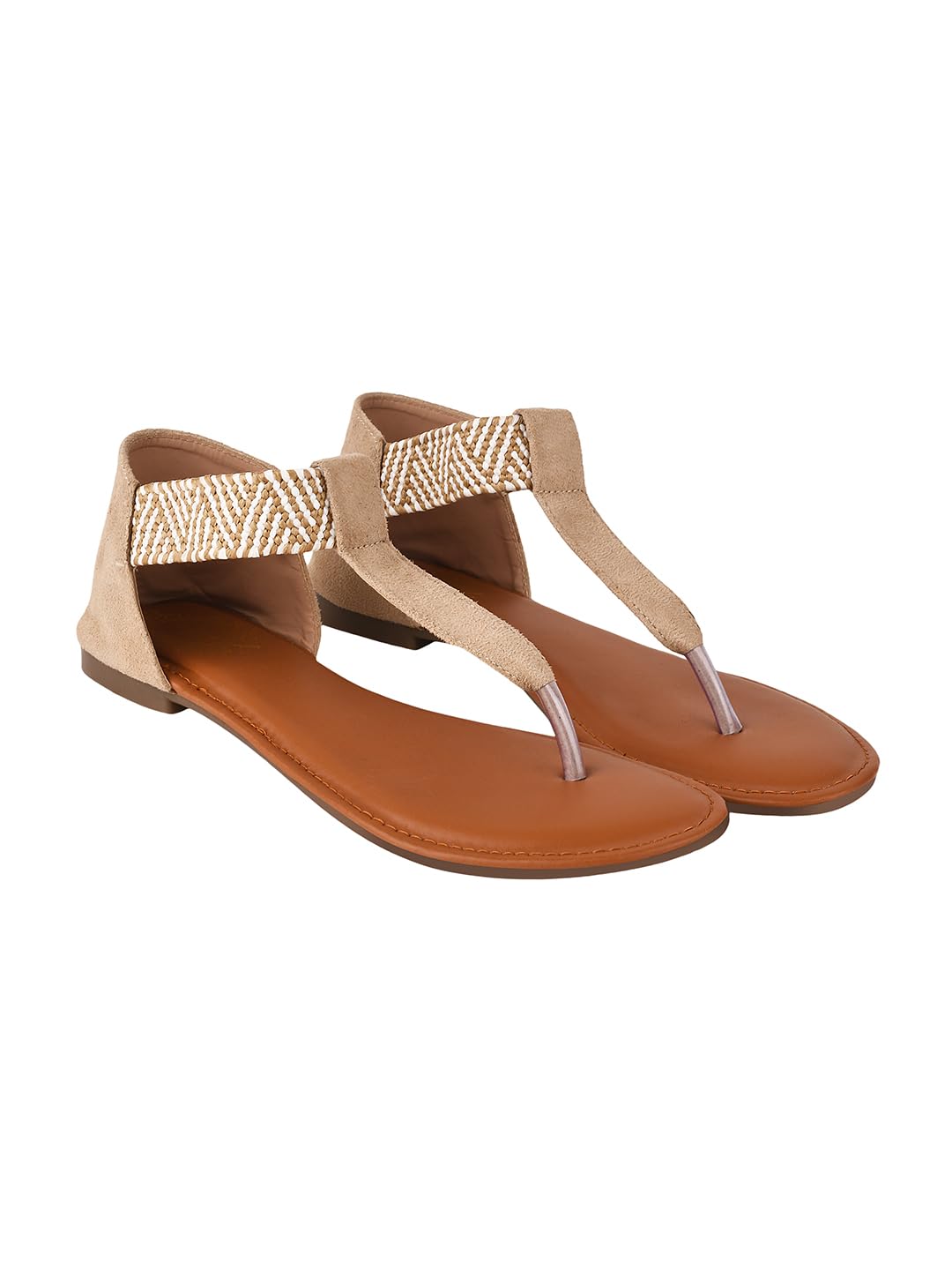Shoetopia Stylish Ethnic Cream Flat Sandals for Women & Girls /UK5-EU38 (B0CJQ8VDWC) Amazon Price History, Amazon Price Tracker