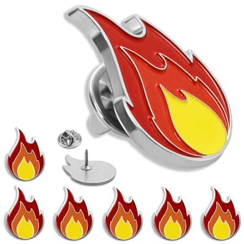 Image of 10 /20 /50 /100 Pack Fire Flame Lapel Pins Bluk - Campfire It's Fire Hard Enamel Pin Gift Accessory Badge Brooch Souvenir For Bags Clothing Backpacks Hat Accessories