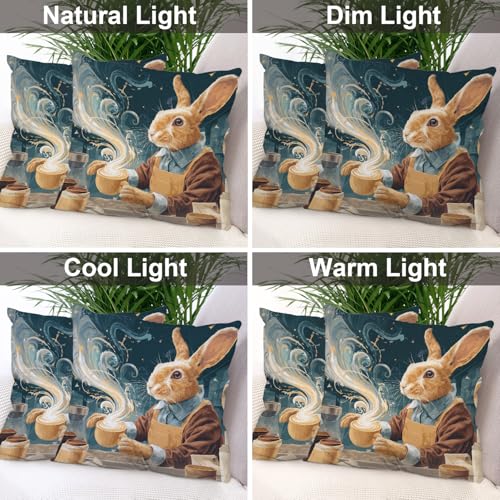 Housse de coussin zippée motif lapin pour protéger et embellir vos divans
