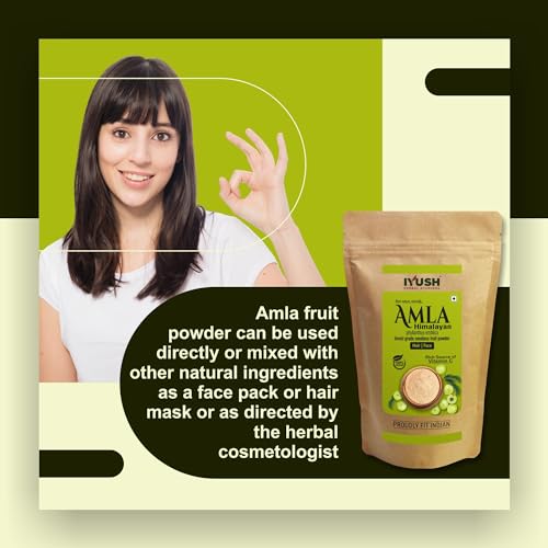 Image of IYUSH Herbal Ayurveda Wild Himalayan Amla Powder - 900gm | Amla Powder for Eating | Amla Powder for Hair Growth Organic | Organic Amla Powder | Hair Volume Powder | Indian Gooseberry Powder |