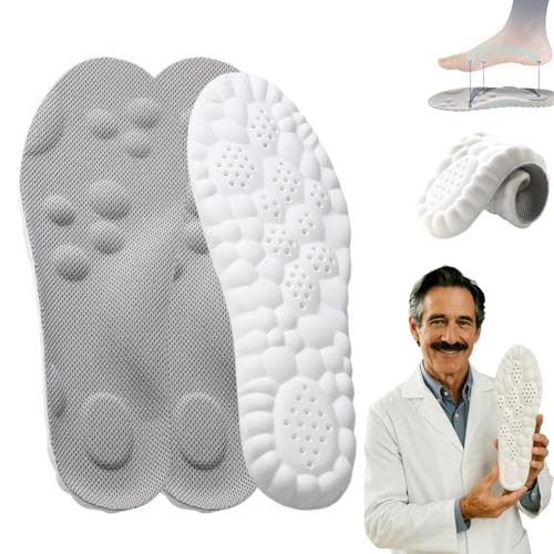 Podyz Plantillas, Plantillas Zapatos para Comodidad y Apoyo del Arco, Suela Antiolor y Anti-Transpiración, Adecuado para el Deporte y el Diario (A2,43-44)
