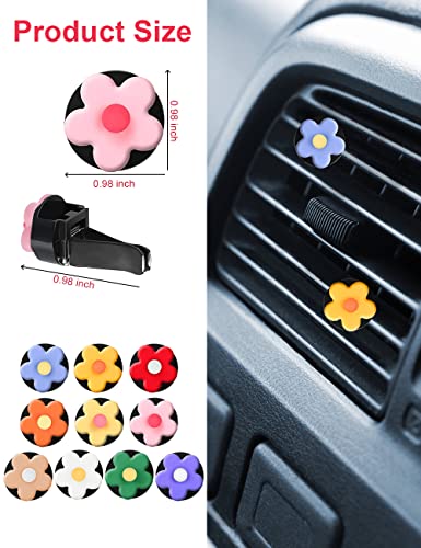10 Pcs Flower Air Vent Clip Car Interior Decoration Car Freshener Clip Air Conditioning Outlet Clip Cute Charm Colorful Air Vent Accessories Decorations For Girls Women (Bright Colors) #TOP1