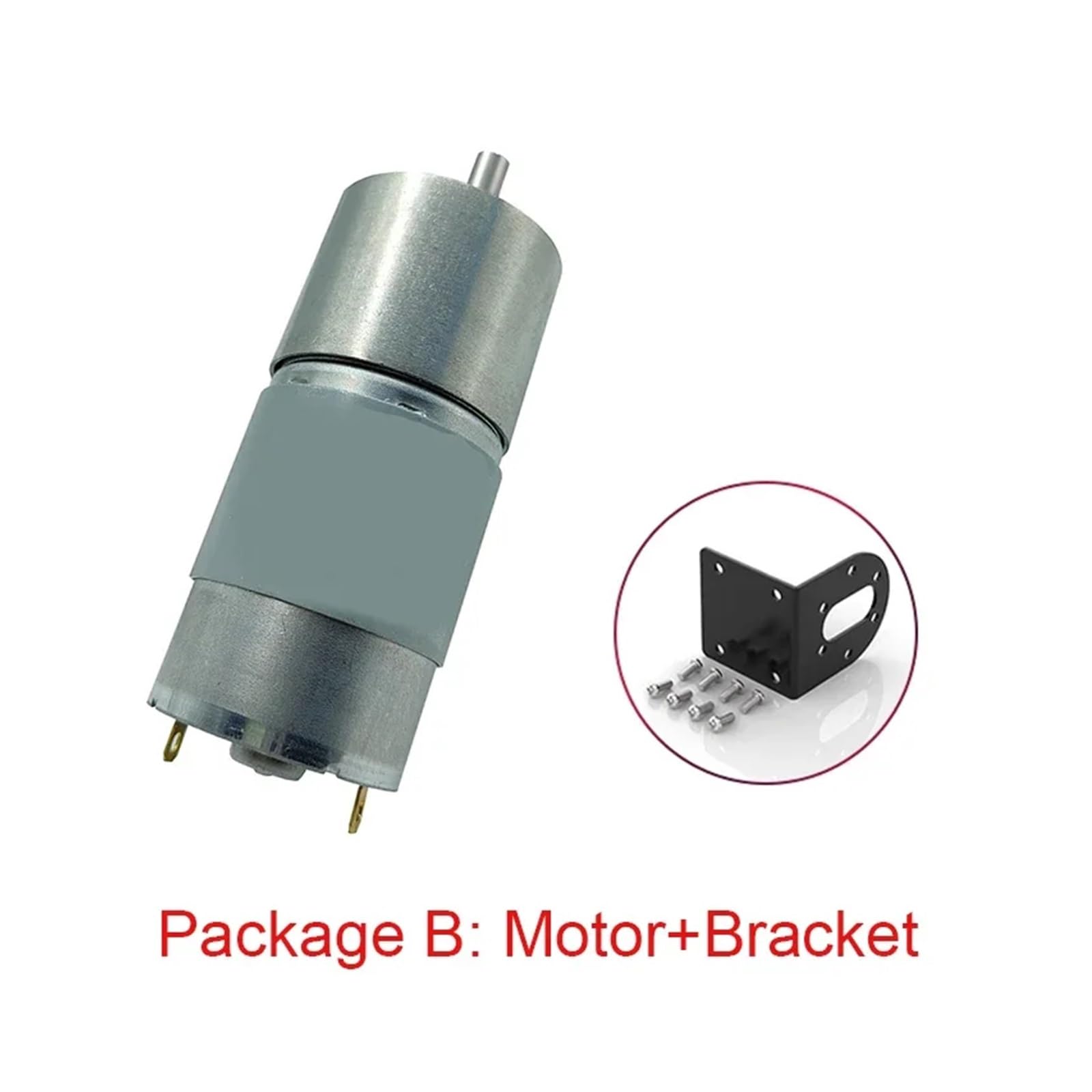 Motorreductor totalmente metálico JGB37-545 CC 12V/24V 7-960 RPM Alto par 3-35 kg·cm Baja velocidad Avance y retroceso ajustable(24V 66RPM,Package D)