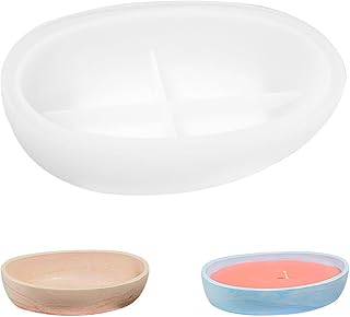Silicone Mould Bowl Small Silicone Mould Candle Holder Casting Mould Candle Holder Oval Small Boat Mould Silicone Candle Holder Silicone Moulds for Concrete Plaster DIY Candles Vase Flower Pot