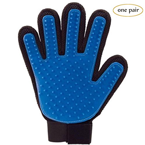 SheShy Pet Dog Cat Grooming Bathing Massage Glove Brush, Hair Remover Brush for Long and Short Hair 1 Pair (Left and Right Hand)