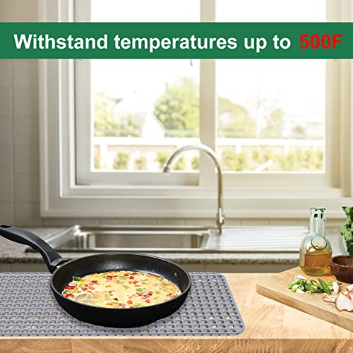 Mostwogo Silicone Sink Protector For Kitchen Sink 28''X15'', Heat Resistant Kitchen Sink Mat For Bottom Of Stainless Steel/Porcelain Sink,Rear Drain, 1Pcs No-Slip Sink Grid Accessories(Grey) #TOP2