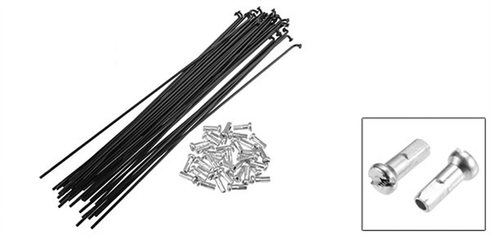 36 raggi a J per bicicletta in acciaio da 119 mm, 125 mm, 136 mm, 138 mm, 141 mm, 144 mm, 153 mm, 158 mm, 169 m, con nippli