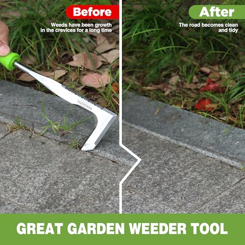 WORKPRO 30cm Weed Removal Tool with Plastic Handle, Serrated Edge Weed Puller, Weed Remover Tool with Stainless Steel, Garden Tools for Gardening Moss and Weed 5 WORKPRO 30cm Weed Removal Tool with Plastic Handle, Serrated Edge Weed Puller, Weed Remover Tool with Stainless Steel, Garden Tools for Gardening Moss and Weed - Image 5