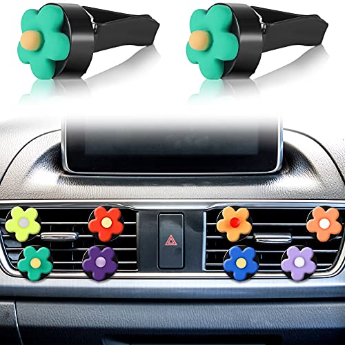 Image of Frienda 8 Pieces Daisy Flower Air Freshener Cute Flower Car Clips Air Vent Clip Car Accessories Interior Decor for Women Girls Charm Colorful Air Vent Decorations(Classic Colors)