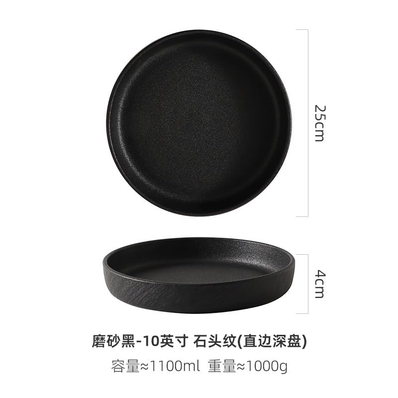 Platos Llanos Plato for servir, plato hondo, cocina casera, restaurante, plato hondo redondo Platos de Ensalada(B,10in)