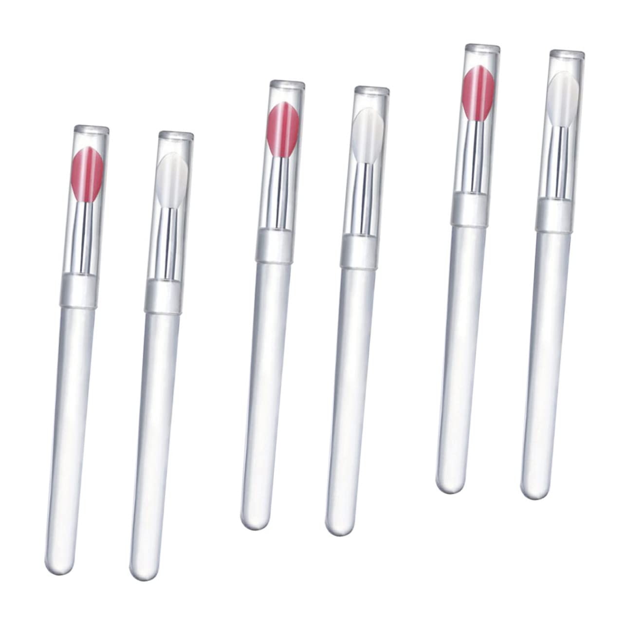 Baluue Silicone Lipstick Brush Set Makeup Tool Caps Lip Mask Brush for Lip Cream Lipstick Applicati