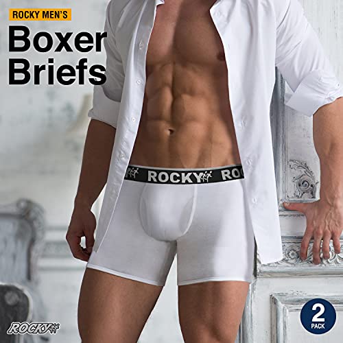 ROCKY Men's Boxer Briefs 4-Way High Performance Pouch Underwear, 2-Pack Tagless2