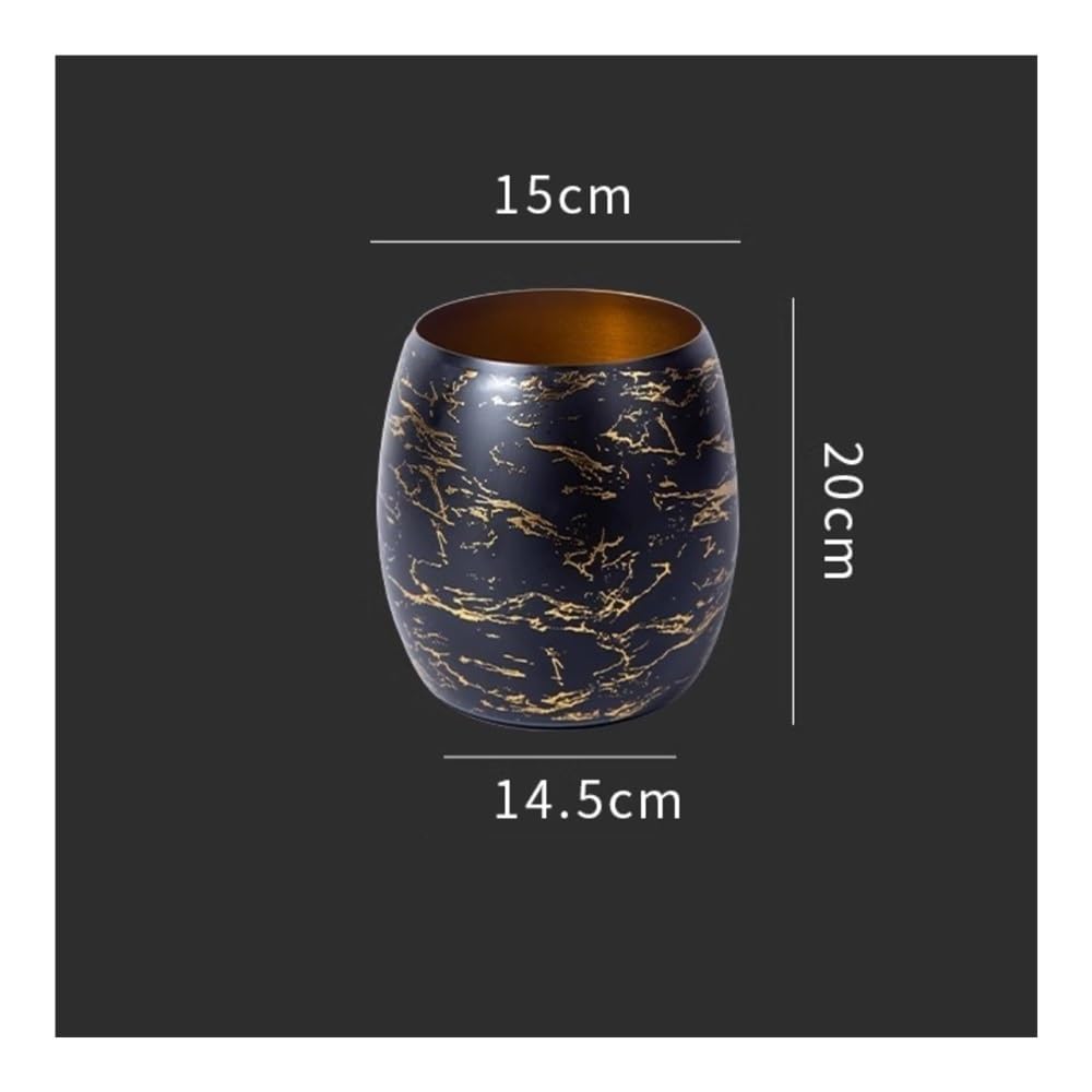 Secchiello per Il Ghiaccio Secchiello for Ghiaccio in Acciaio Inossidabile, Secchiello for Champagne, Vino e Birra Secchielli per Il Ghiaccio per Feste(Black Gold)