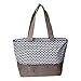 101SNORKEL XL Beach Tote Chevron Print Weekender Bag with Mesh Webbed Handles and Outer Zippered PocketCan Be Personalized (Personalized, Navy Blue)