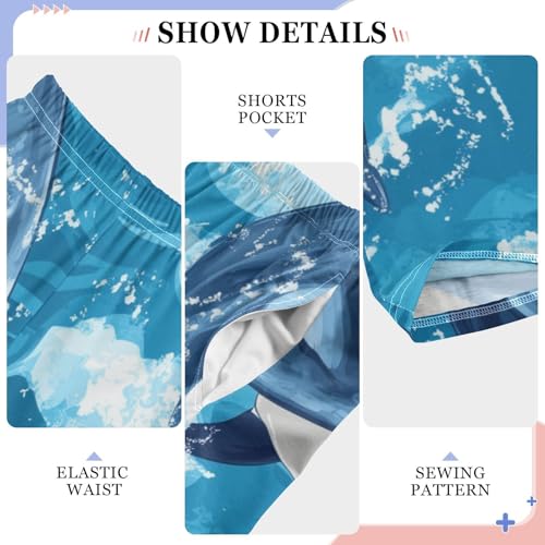 Dolphin Sea Wave Boys Long Pants Soft Trousers Elastic Waist Kids Lounge Bottoms with Pockets S-XL4