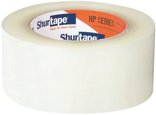 Shurtape HP 200 Cinta de embalaje de película termofusible de grado de producción BOPP, 328.1 ft de largo x 1.890 in de ancho, transparente (paquete