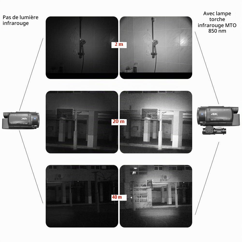 Maketheone IR Torch Lumière Infrarouge Night Vision Lampe Torche 5 W 850NM- Lumière Infrarouge Est Invisible Aux Yeux Humains - Pour Être Utilisé Avec Night Vision Périphérique