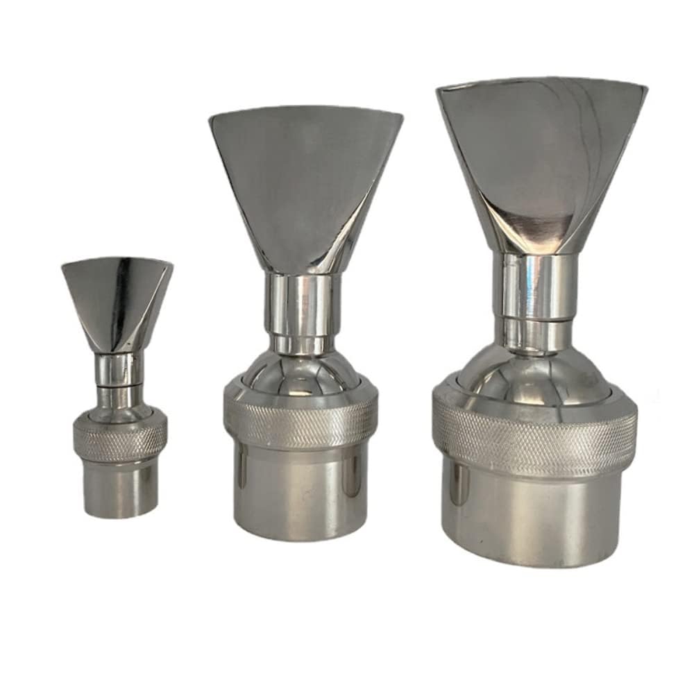 Drincoshow 1/2'3/4" 1" 1.5" 2" 2.5" 3" Fan-Shaped Fountain Nozzle SS304 Flat Mouth Spray Nozzle Water Spray Head for Garden Water Fountains and Ponds (SS304-1 Adjustable Flat mouth)