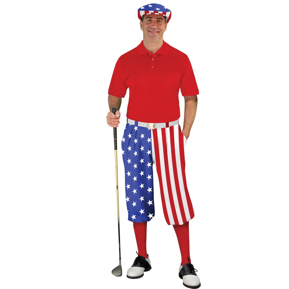 Golf Knickers Homeland Start-in-Style Traditional (Plus Fours) Outfit for Men - Stars and Stripes - Size 38
