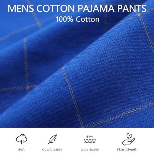 Image of Vulcanodon Mens Cotton Pajama Pants, Lightweight Sleep Pants for Men