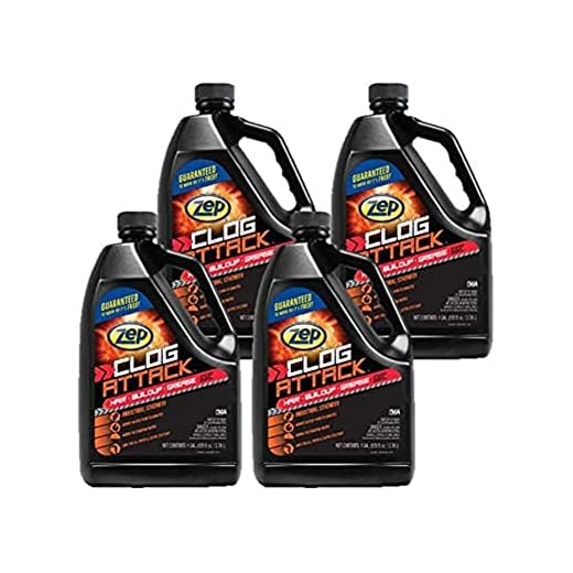 Zep Clog Attack Hair, Buildup and Grease Remover Gel 128 Oz ZUCA128 (Case of 4) Zep's Strongest General Drain Opener
