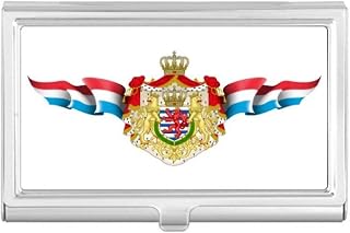 Luxembourg Flag National Emblem Business Card Holder Case Pocket Box Wallet