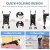Folding Wagon Cart, Heavy Duty Outdoor Garden Cart, Large Capacity Beach Wagon with All-Terrain Wheels, Adjustable Folded Cart for Camping Shopping Sports (Black)