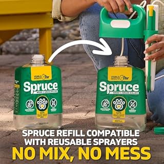 Spruce Weed Killer Refill - Versatile Weed & Grass Killer₃ for Flower Beds, Driveways & Mulch Beds - No Pour, No Mix, No Mess Refill - Kills Dandelions, Crabgrass & More (64 Oz)