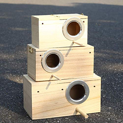 Yjjkj Pet Wood Parakeet Nest Box Bird House Breeding Nesting Bird Cage Box For Lovebirds Cockatiel Parrotlets thumb #4
